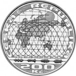 Stříbrná pamětní mince 200 Kč družice